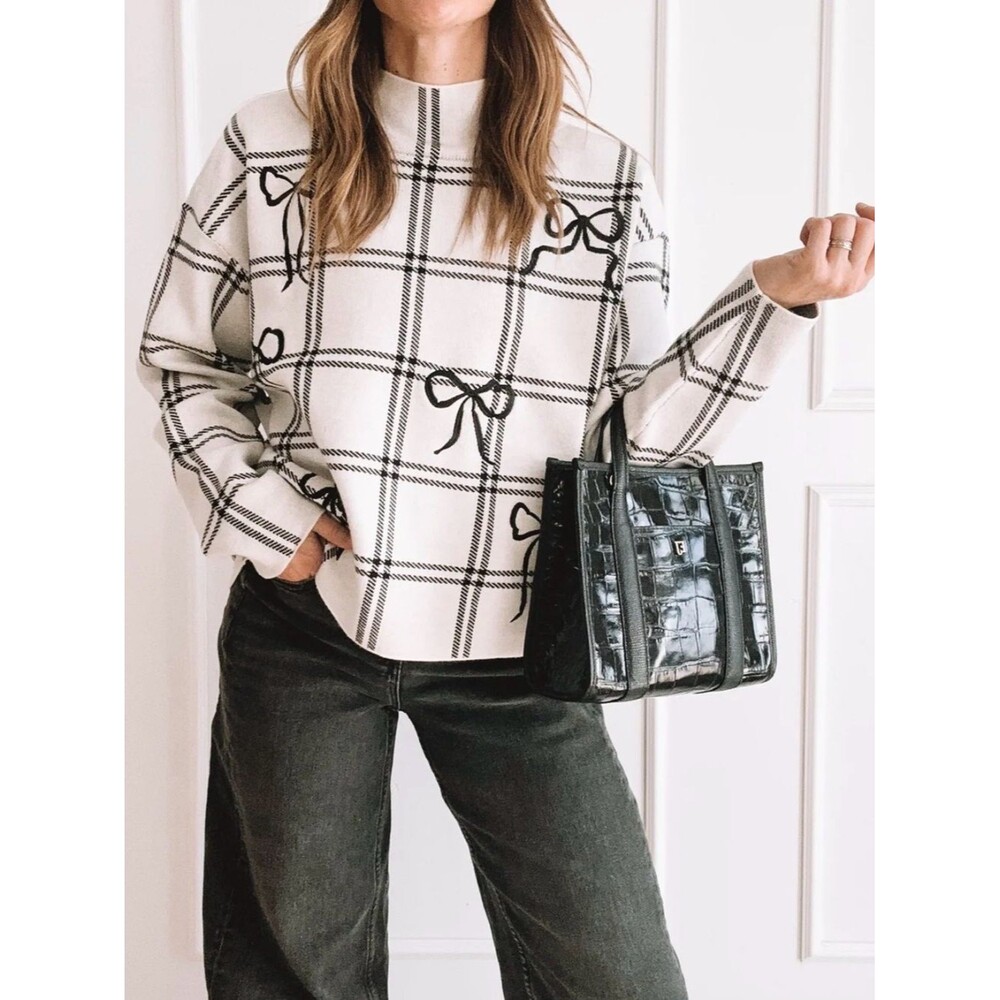 Maeve Anthropologie The Carys Mock-Neck Bow Sweater Size XXS